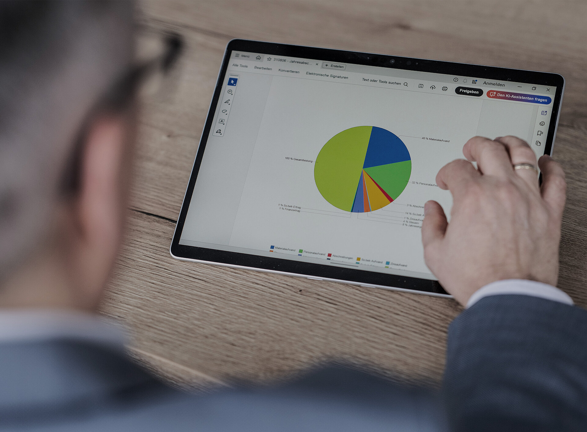Eine Statistik auf einem Tablet